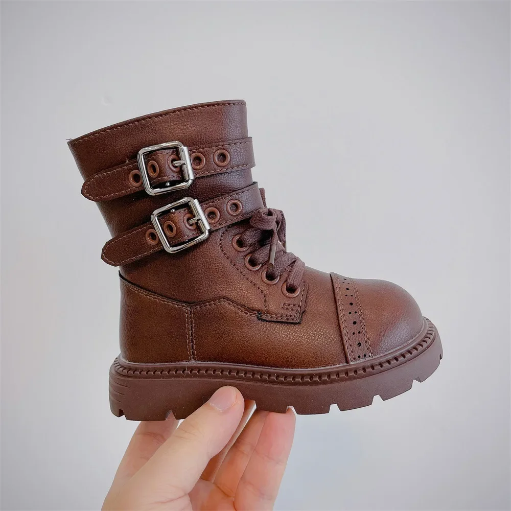 2024 Autumn new children's shoes boys' temperament fashion boots Korean style fashionable girls' high boots