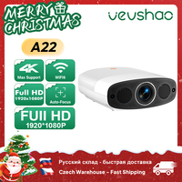 VEVSHAO Full HD Projector A22 4K Video Smart TV for Home WIFI 1080P 1000 Lumen Projectors Media Video Player Smart Beamer