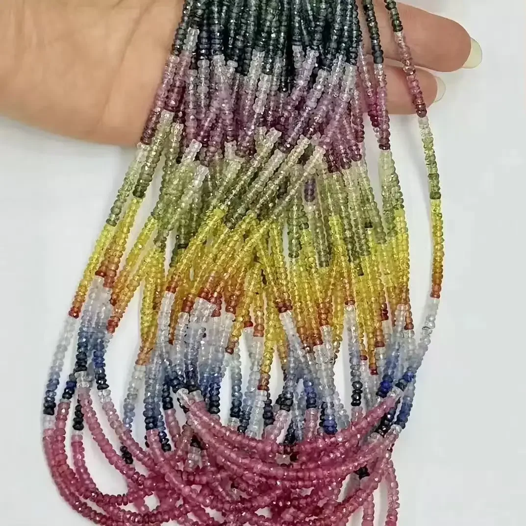 Wholesale All kinds Natural 7a Sapphire Rainbow 3.2-3.8mm Length 39.5cm Jewelry design DLY Braelet Necklace