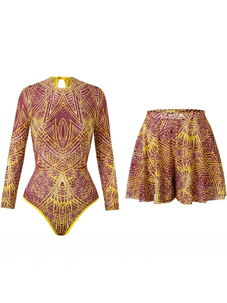 

Сетчатый сексуальный купальник с высокой талией, женский летний купальный костюм, комплект бикини, купальник с длинными рукавами, пляжный купальный костюм для женщин Купальник