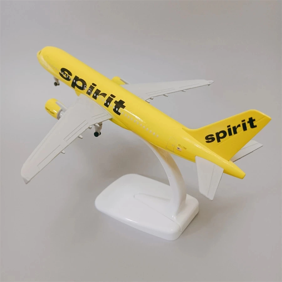 Alloy Aircraft Model 20CM 1:400 Scale Toy Airline Spirit Number A320 (With Wheels And Landing Gear) Suitable For Gift Collection