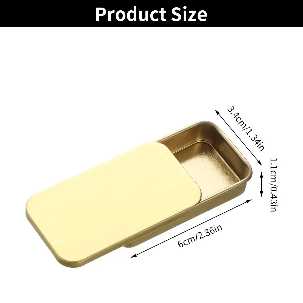 Mini Iron Box Slide Rectangular Empty Tins Storage Box Wedding Jewelry Pill Cases Tin Boxes Container Cosmetic Organizer