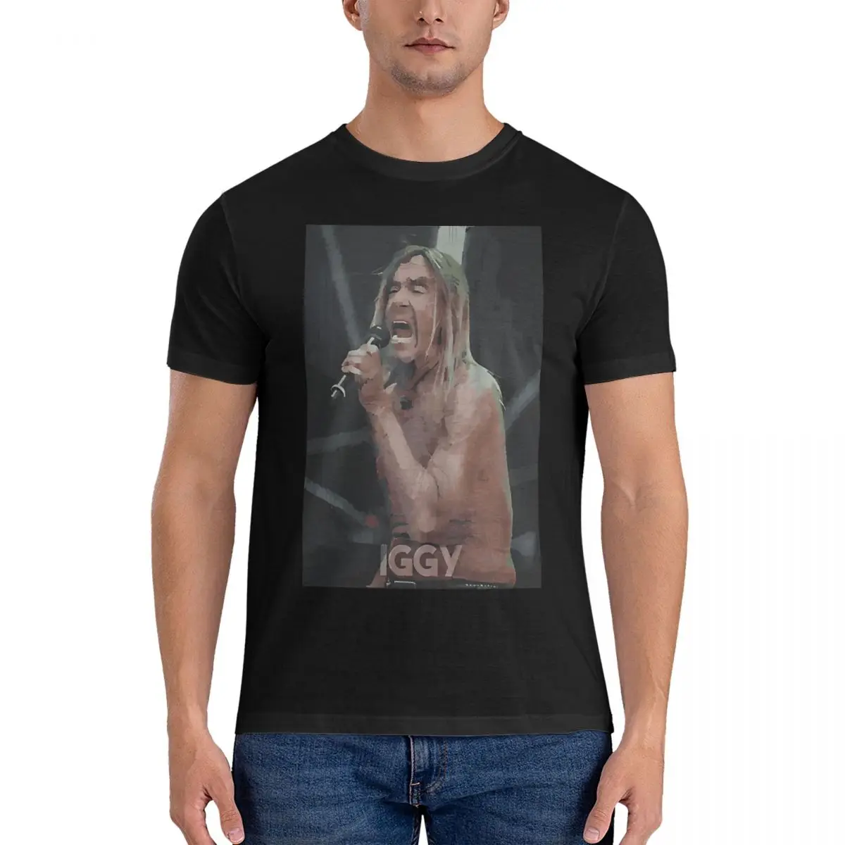 Men's Impact T Shirt Iggy Pop Pure Cotton Clothing Fashion Short Sleeve Round Neck Tee Shirt Adult T-Shirts