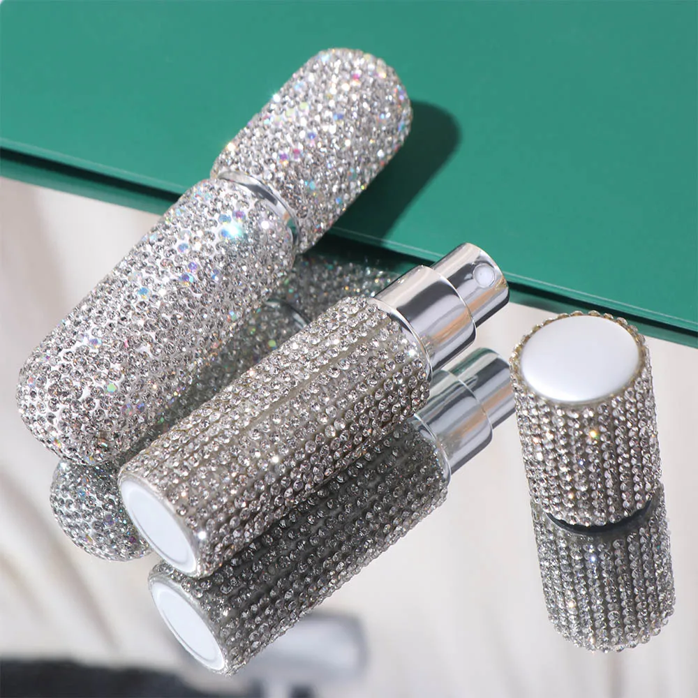 Flacon de parfum de luxe rechargeable en forme de diamant, anti-fuite, exquis, vaporisateur de parfum, remplissage par le bas, 10 ml, vaporisateur de voyage 10 ml