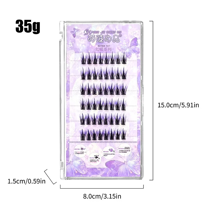 Fantasy Butterfly Series Wimpern mit Farbverlauf, falsche Wimpern, einteilig, Manga, natürliches Haar, Grippe, ganzes Anfänger