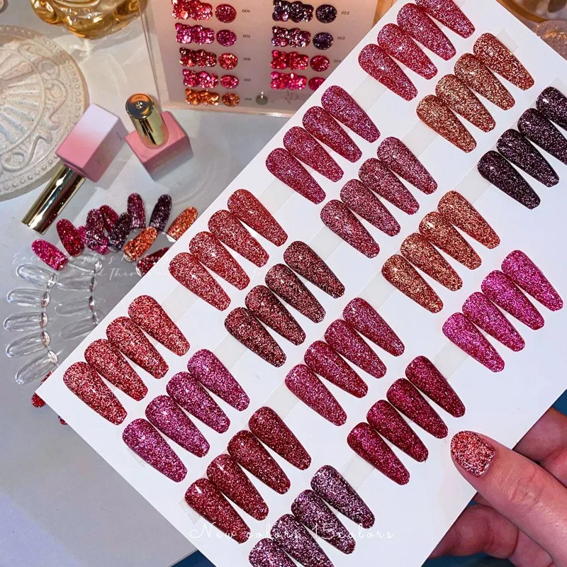 

Vendeeni TPO HEMA Free15 цветов Красный светоотражающий диско-гель-лак Коллекция Уникальный лазерный набор