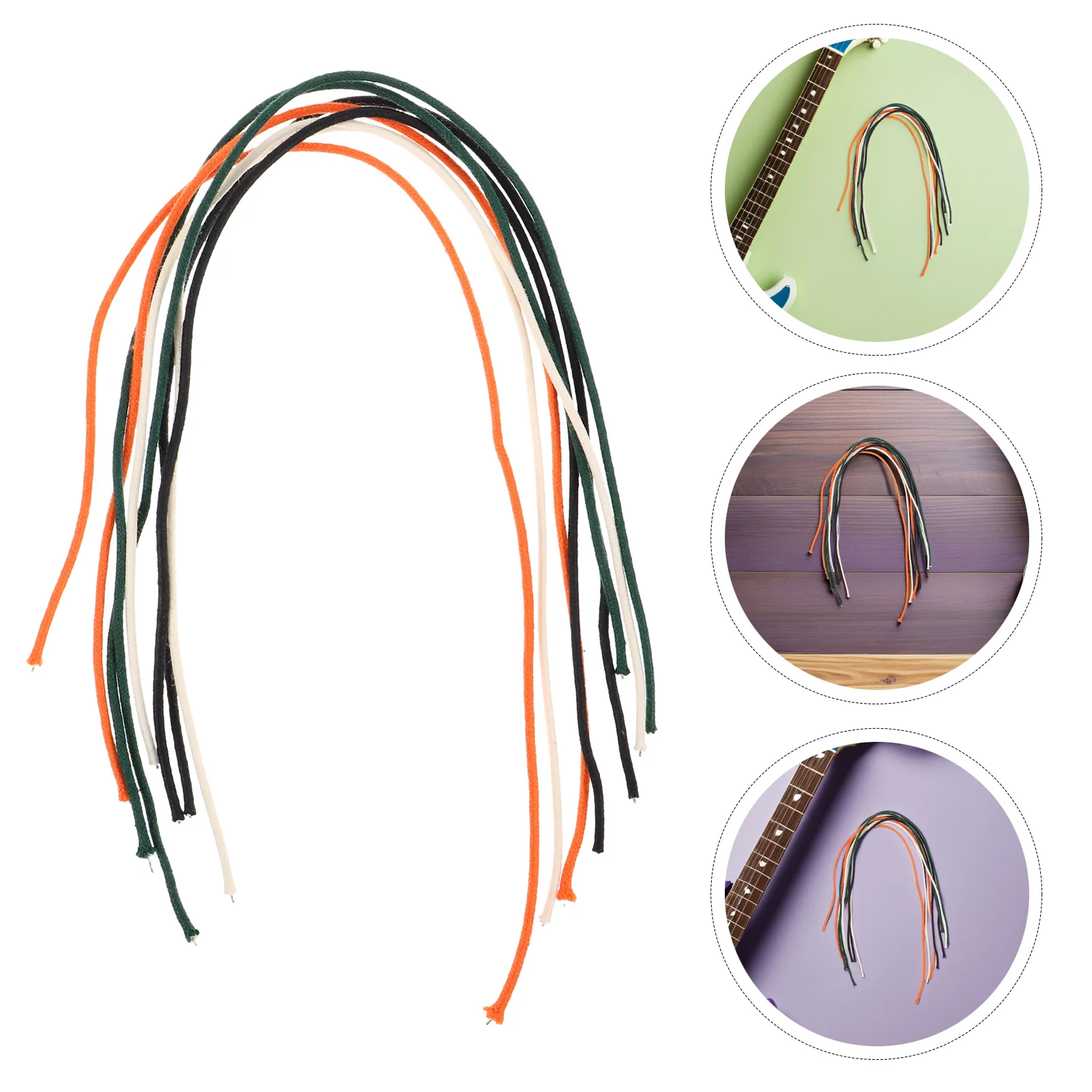 

8Pcs Vintage Style Waxed Cloth Wiring Guitar Cord Pack Easy Installation Colored Cables for Electric Bass Cable Guitar