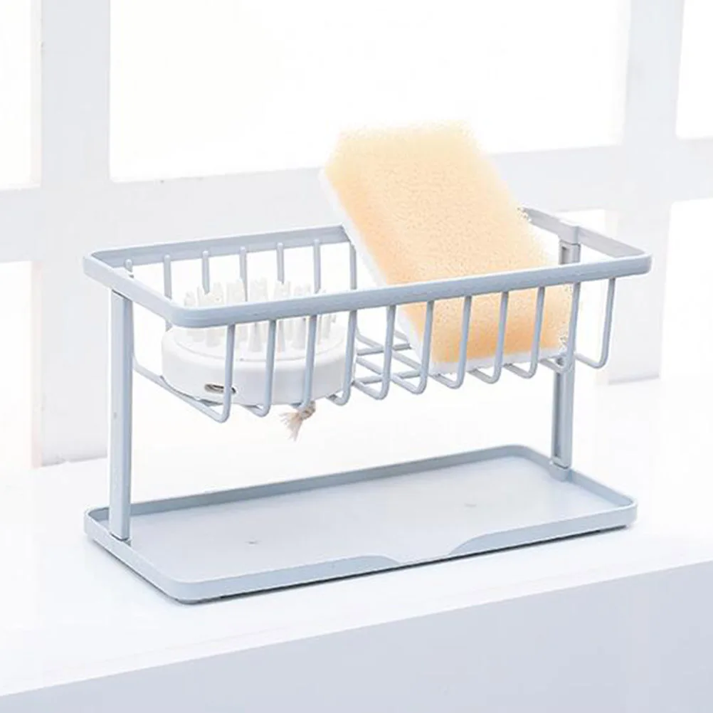 

Double Layer Sink Drain Rack Countertop Storage Shelf Kitchen Organizer Strong Plastic Holder For Sponge Bath Ball