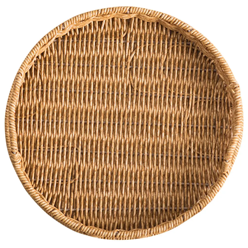 

1pc Large Capacity Woven Storage For Fruits Snacks Bread Kitchen Organizer Fruit Serving Tray Bread Holder Kitchen Basket