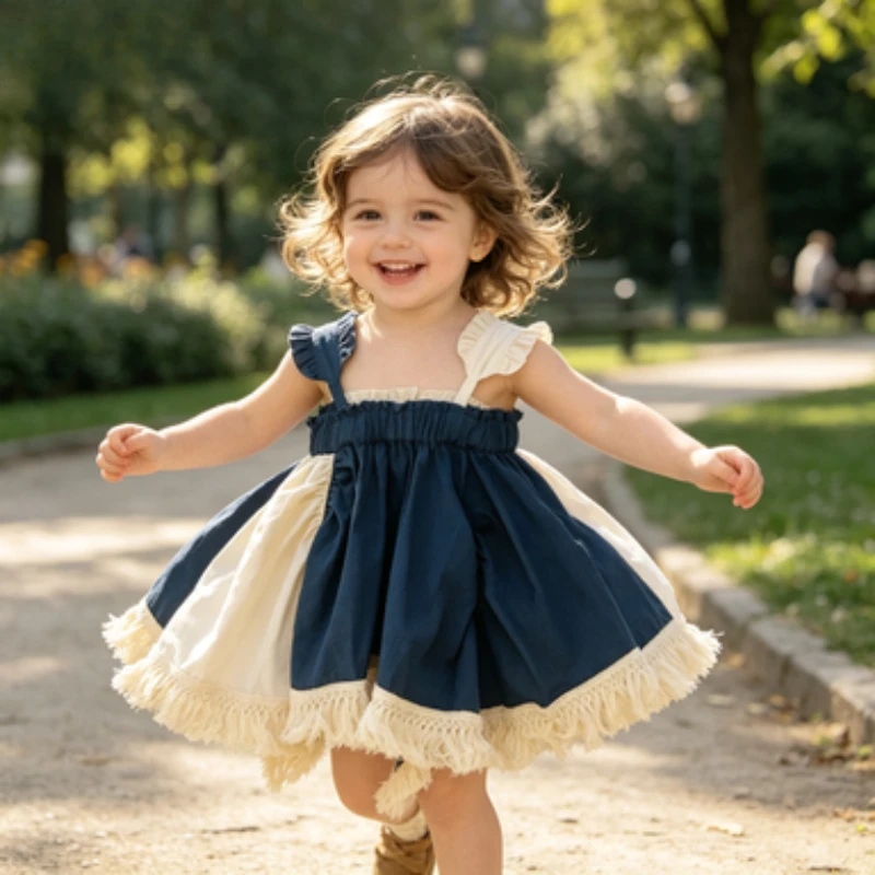 Korean-style Summer Sling Dresses for Kids, Lightweight & Breathable Daily Dresses for Girls, Outfits for Festival Parties
