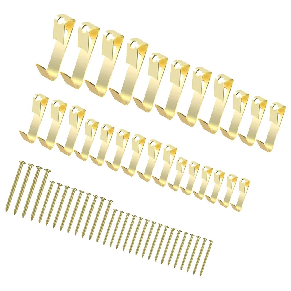 Photo Frame 136pcs Assembled Wall Hanger Package Nail Kit Boxed (Gold) Hangers Metal Hooks