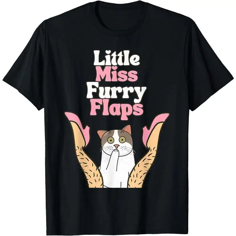 

Funny Little Miss Furry Flaps Inappropriate Adult Joke Women T-Shirt Vintage Graphic Tees