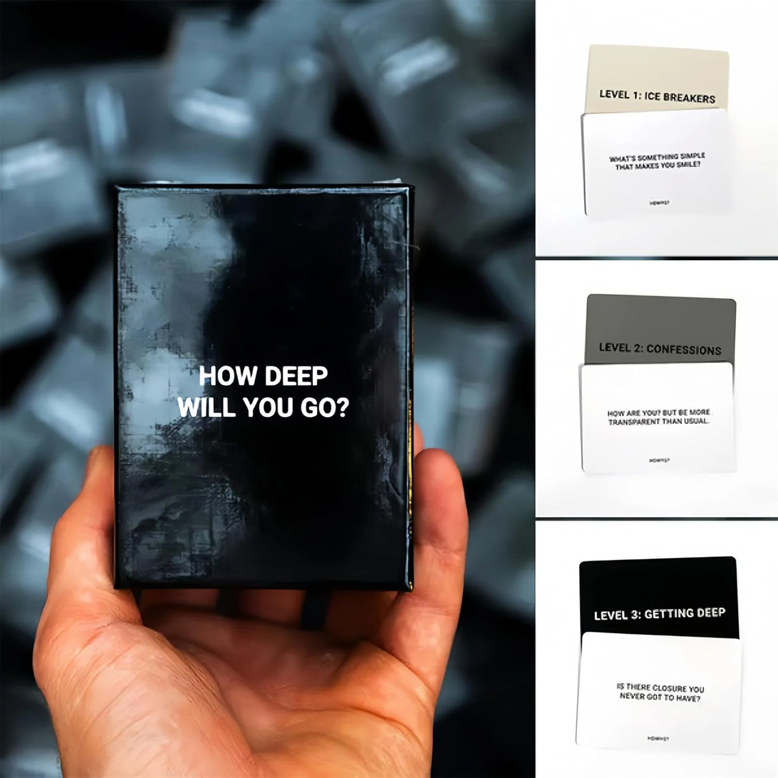 How Deep Will You Go? Cards Game 104PCS Fun Interactive Game Cards Board Game Engaging Questions for Friends Family & Coworkers