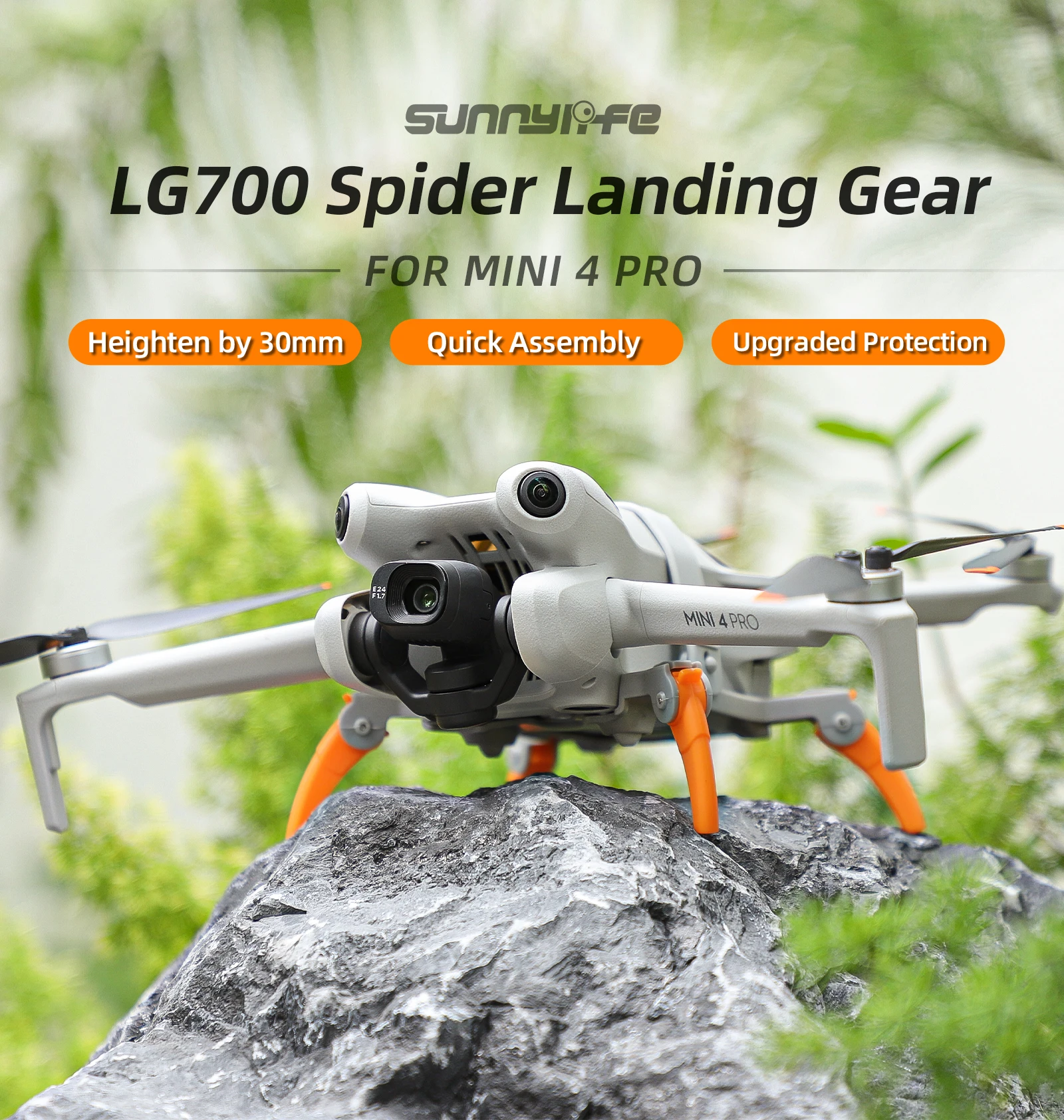 معدات الهبوط العنكبوتية لملحقات الطائرة بدون طيار DJi Mini 4 Pro، معدات الهبوط الممتدة 33 مم خفيفة الوزن