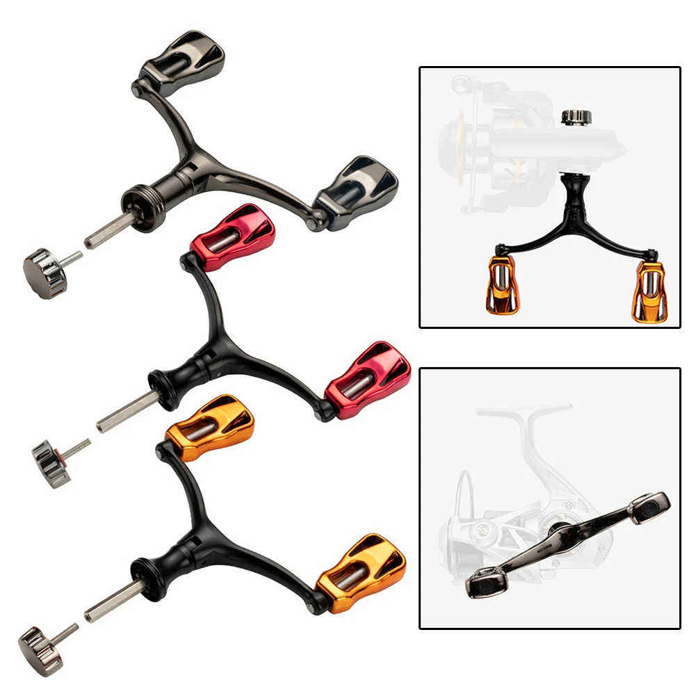 1PC Fishing Reel Handle Crank Fishing Reel Double Crank For 1000-5000 Fishing Reel Swing Arm Balance Handle Spare Part