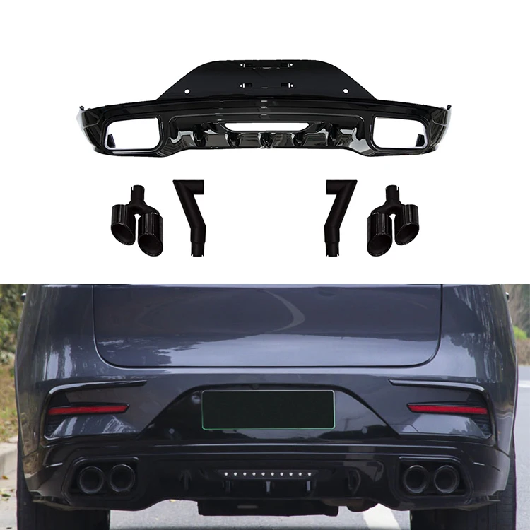 

Rear Bumper Diffuser Splitter Lip Spoiler Deflector Lips With Car Exhaust Pipes Tail Throat for BYD Tang DM DMI 2021-2023custom