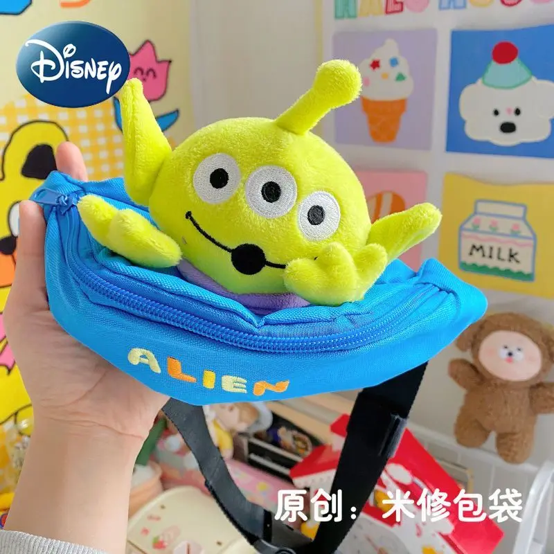 Disney Alien Crossbody Bag Chest Bag for Kid Boy Girl Waist Cute Cartoon Nylon Mini Children Toddler Bag Portable Birthday Gift