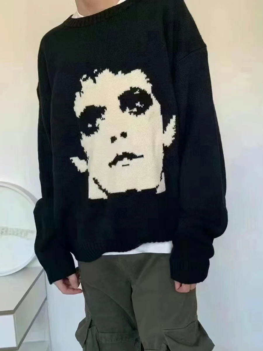 

Эрд Лоунн ™ Мужской повседневный хлопковый свитер Depred Rich Second Generation American Style, свободный крой, круглый вырез, вязаный, с длинными рукавами