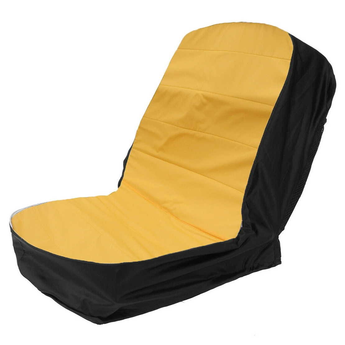 

15'' Black Yellow Universal Lawn Mower Tractor Seat Cover Padded Comfort Pad Protector Waterproof Fit for Heavy Farm Vehicle