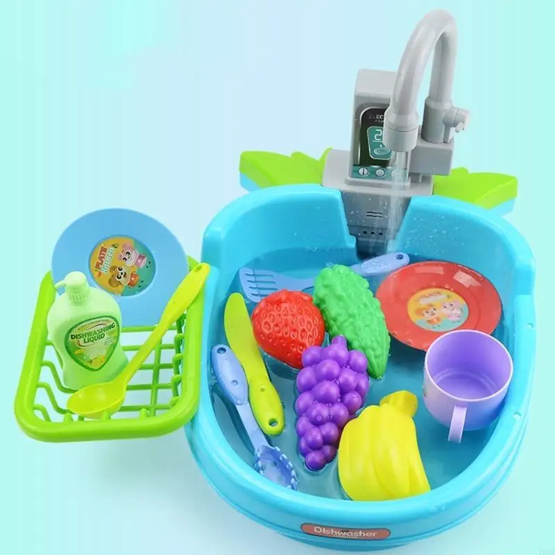 76HF Kleinkind-Rollenspiel-Geschirrspielzeug, realistisches Wasserbecken, Wasserhahn, für Kinder, als Versorgung