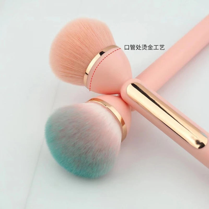 New Lotus Brush Small Light Bulb Blush Brush High Appearance Level Artificial Fiber Hair Plastic Handle Makeup Powder