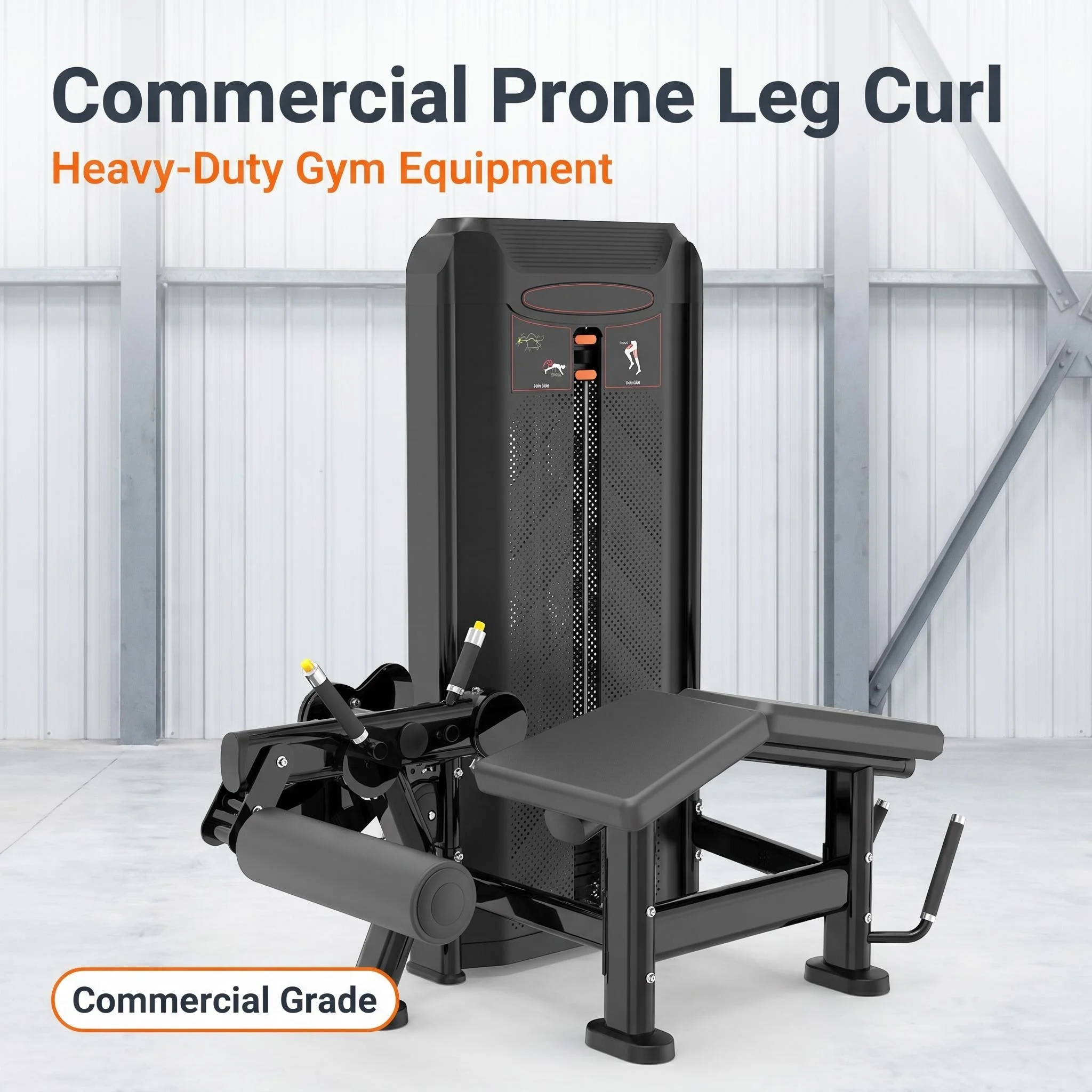 Commercial Prone Leg Curl Trainer Heavy Duty Steel Construction Leg Strength Training Machine Gym Fitness Studio Lower Limb