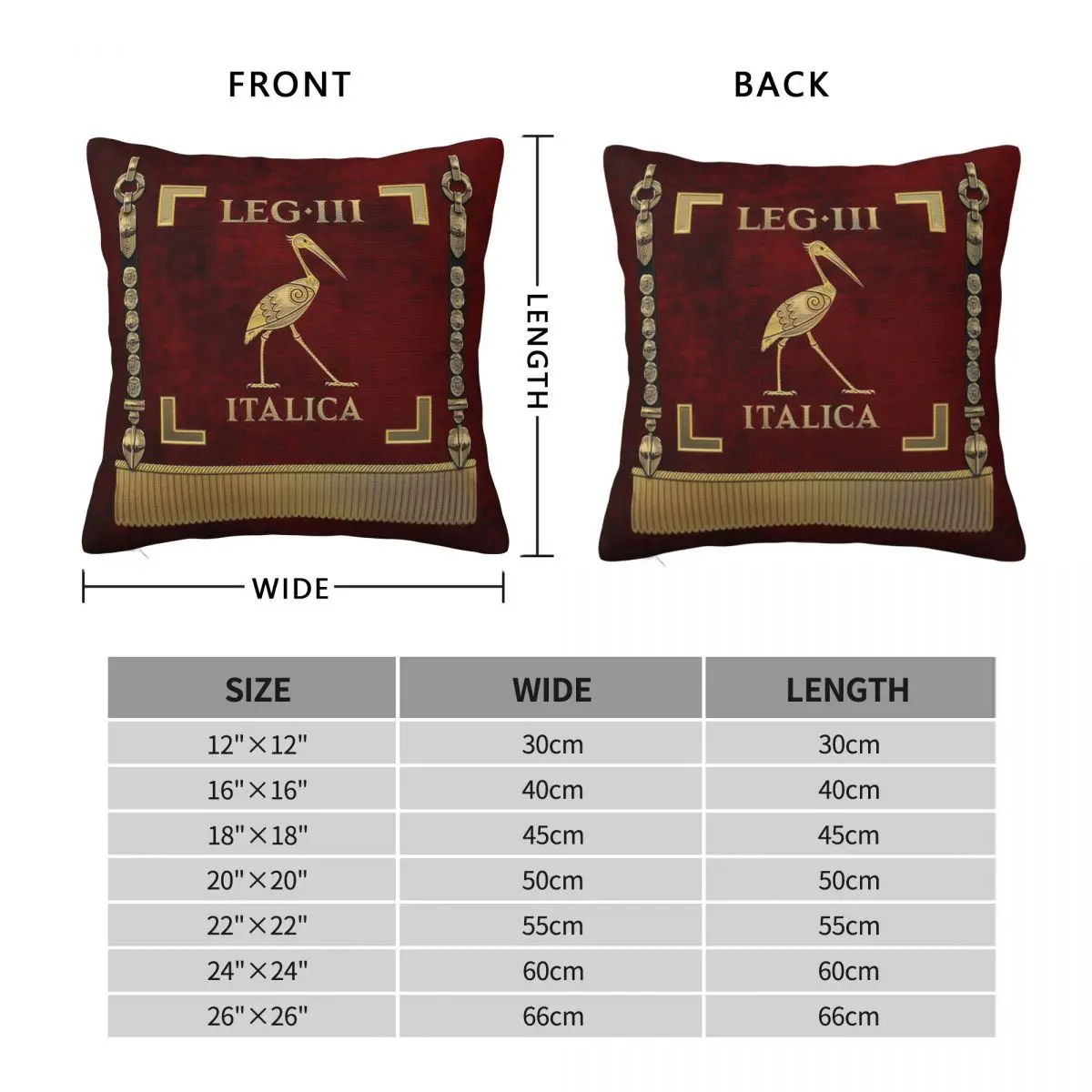 Standard Of The Italian Third Legion Italica Pillowcase Polyester Linen Velvet Pattern Zip Throw Pillow Case Sofa Cushion Cover