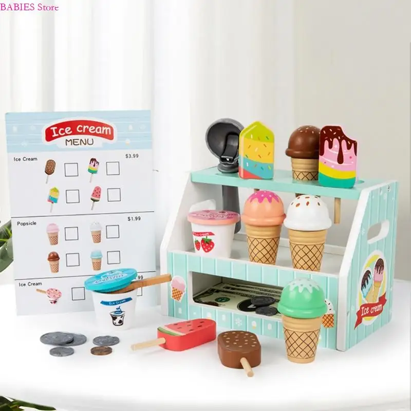 C9GB interactif prétend compteur crème glacée pour les enfants apprenant à travers des activités jeu rôle