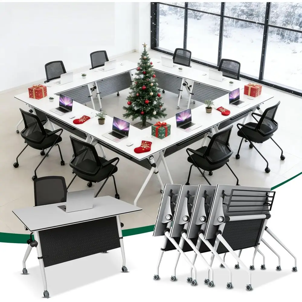 

4-Piece Stackable Training Tables with Wheels for Conference and Seminar Rooms
