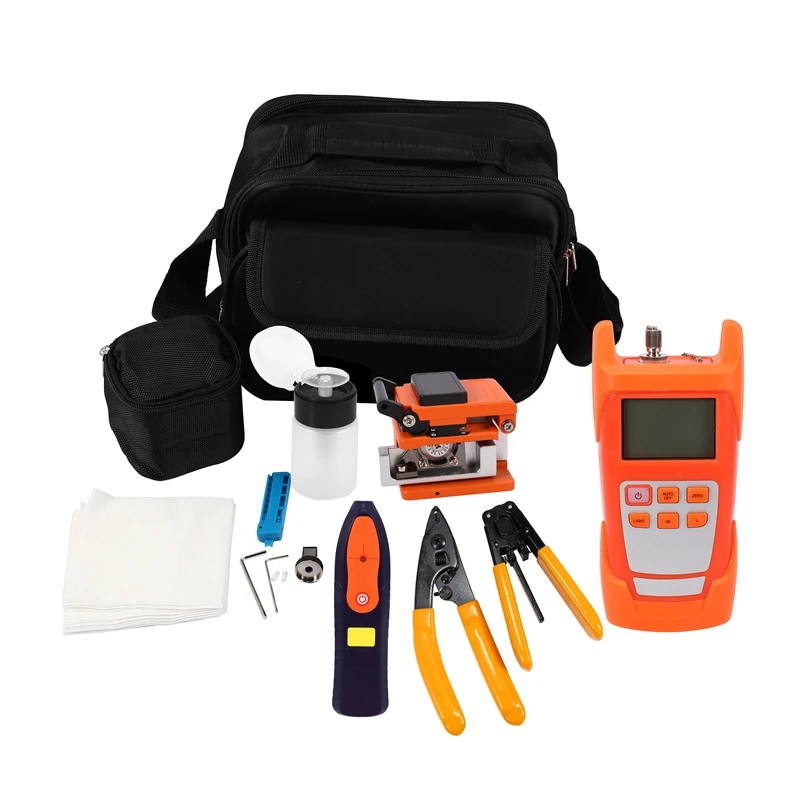 

Fiber Optic FTTH Tools Kit With Fiber Cleaver And Optical Power Meter 5Km Visual Fault Locator Wire Stripper