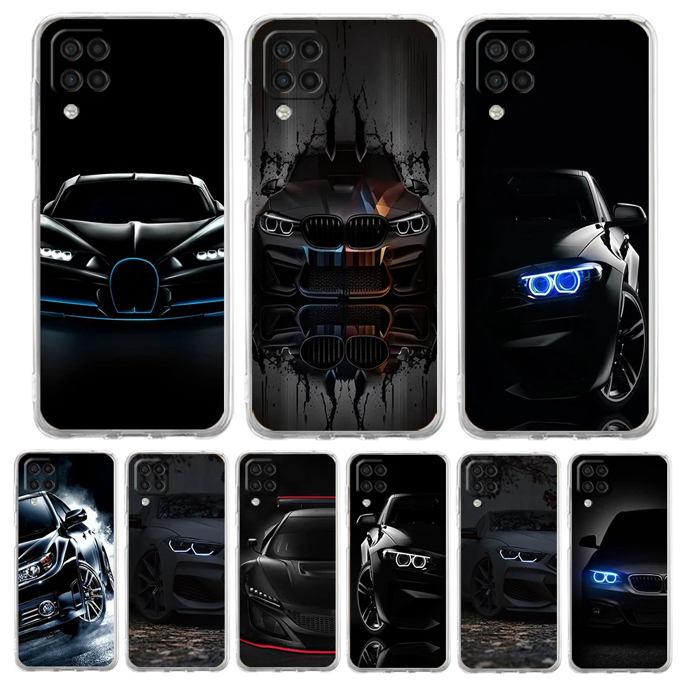 

Cool Sports Black Car Phone Case for Samsung Galaxy A13 A22 A32 A52 A53 A72 A51 A71 A11 A31 A41 A01 A21S 5G Transparent Shell