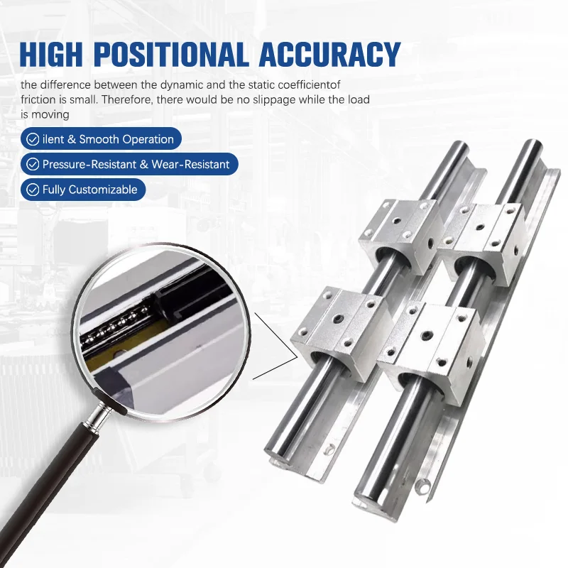 Double Circular Double Axis Electric Linear Telescopic Miniature Linear Guide with Chrome Steel Bearings