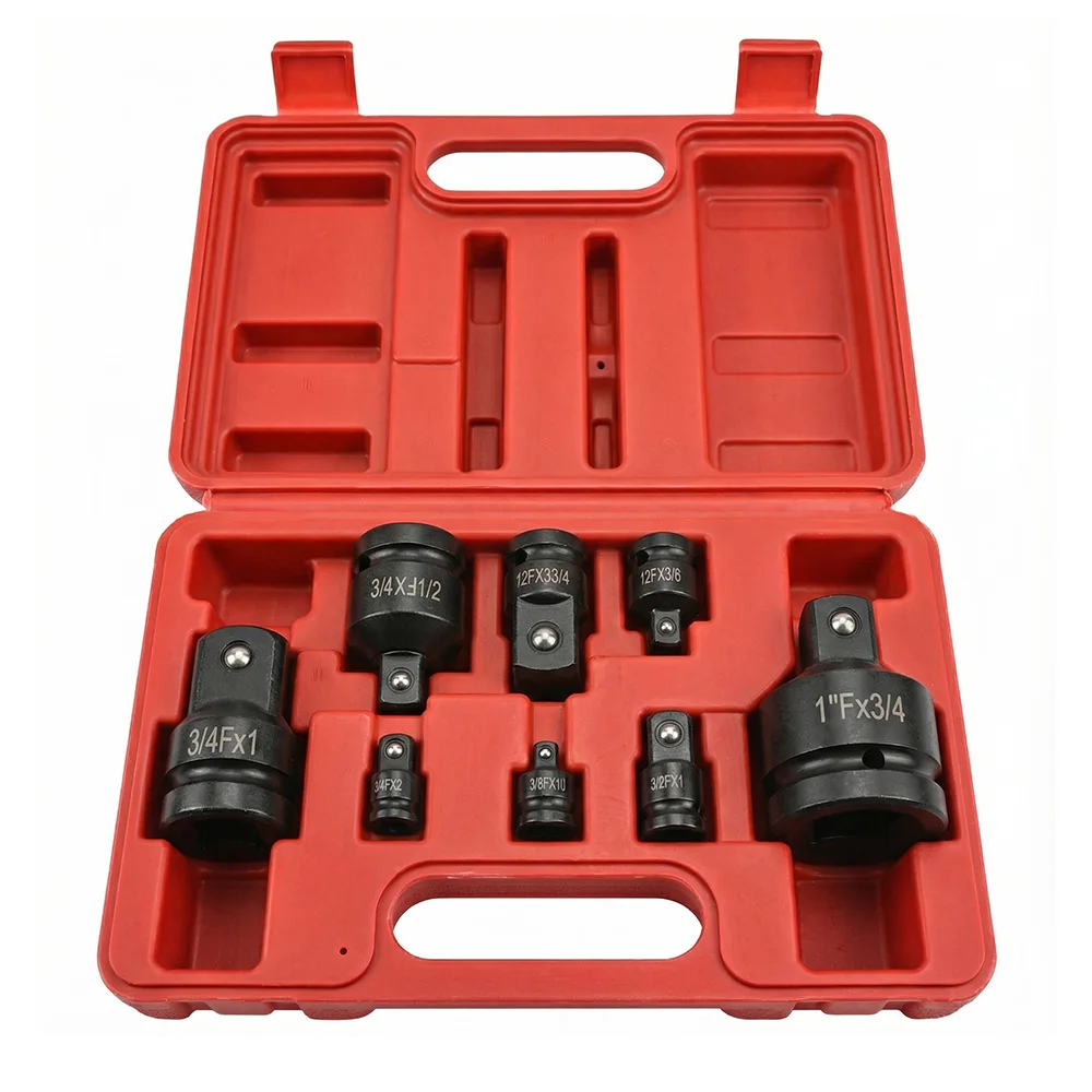 

6/8/10Pcs Ratchet Wrench Socket Adapter 1/4" 3/8" 1/2" 3/4" Square Drive Adaptor Reducer Set Impact Driver Wrench Converter