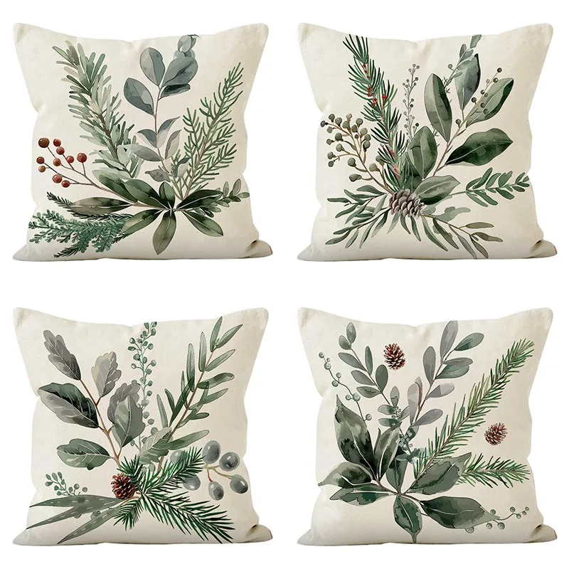 

Botanical Art Print Home Decor Pillowcase Bedroom Living Room Sofa Decoration Polyester Cushion Cover with Zipper