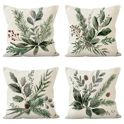 Botanical Art Print Home Decor Pillowcase Bedroom Living Room Sofa Decoration Polyester Cushion Cover with Zipper