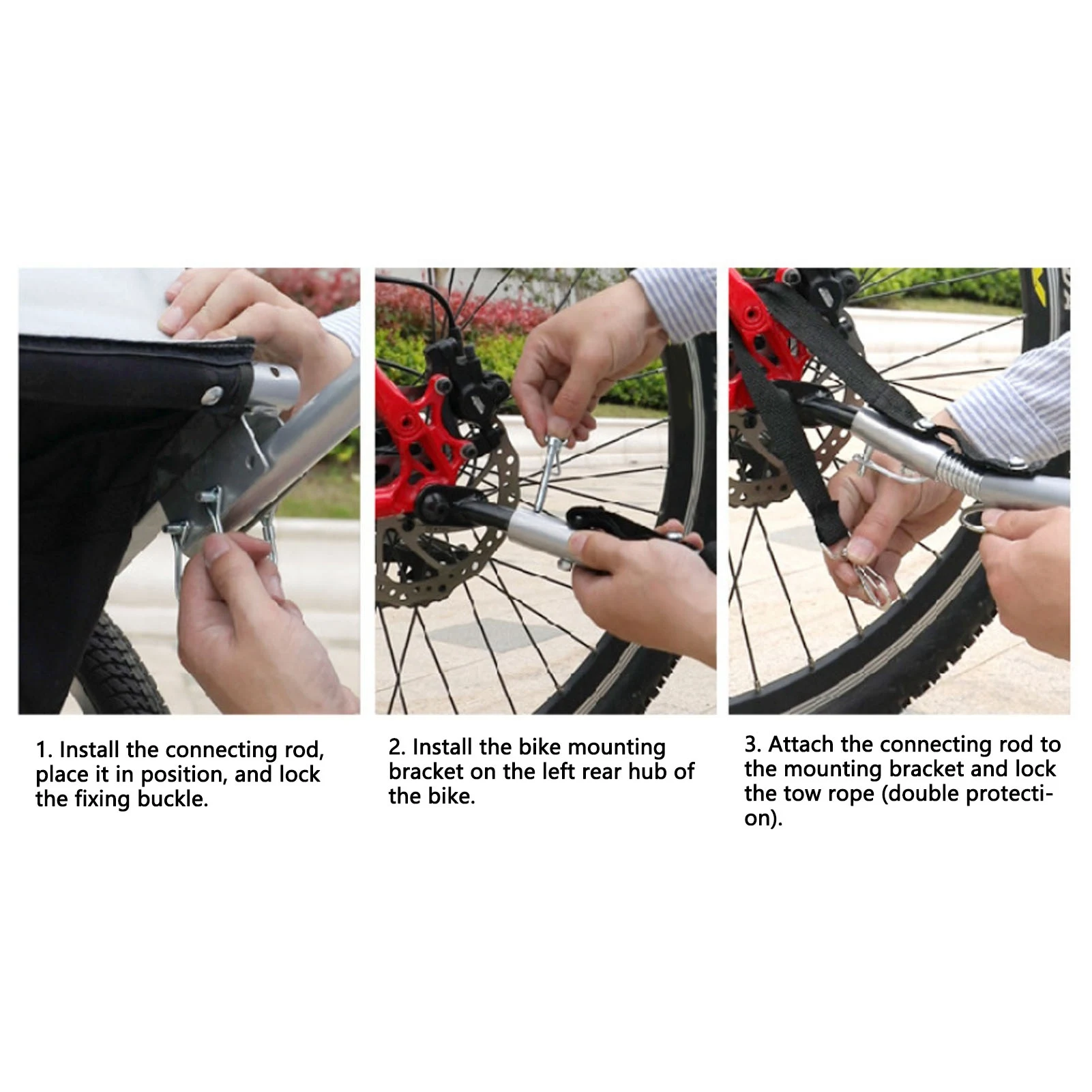Bike Trailer Hitch Coupler Bike Trailer Hitch Linker Connector 680mm High Hardness Fracture Resistant Convenient for Pushchair