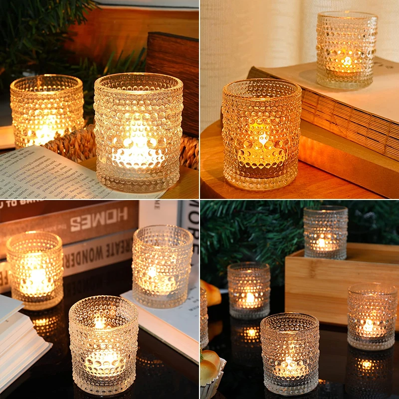 Wedding Glass Candle Holder For Table Centerpiece Decoration Mini Round Tealight Holder For Party Dinner And Festival Decoration