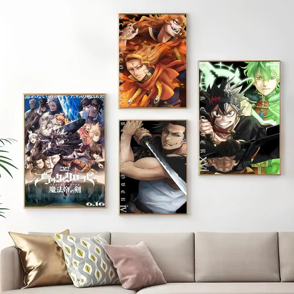 Anime B-Black Hot Clover Painting Calligraphy Print Canvas Art Pictures Home For Living Room Modern Decor Room Home Decor