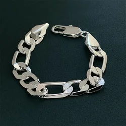 12MM 3:1 925 Sterling Silver Bracelet Ferrero Men's Classic Fashion Party Jewelry gift
