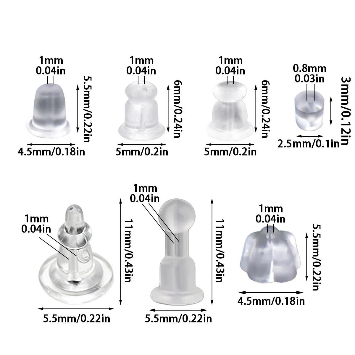 20-495pcs Multi Size Shaped Silicone Earplugs Spacer Loose Beads For Jewelry Making DIY Earrings Bracelets Necklace Accessories