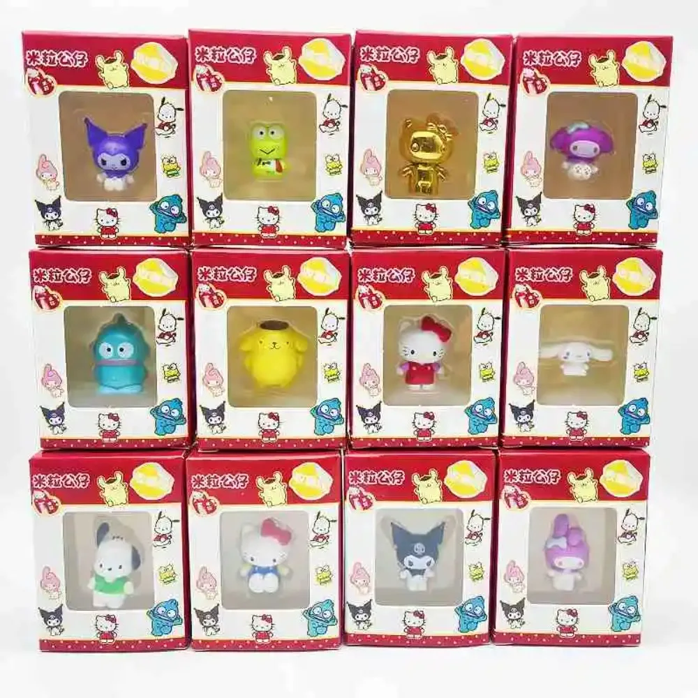 

Authentic Sanrio Family Series Cute Bean Mini Doll Hello Kitty Koromo Trendy Toys Collectible Figures Small Decorations Gift
