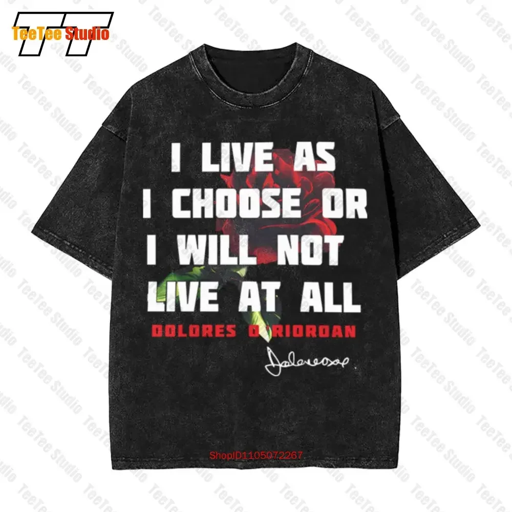 تي شيرت The Cranberries Dolores O'Riordan Rip للرجال باللون الأسود الكلاسيكي كبير الحجم 5O0O