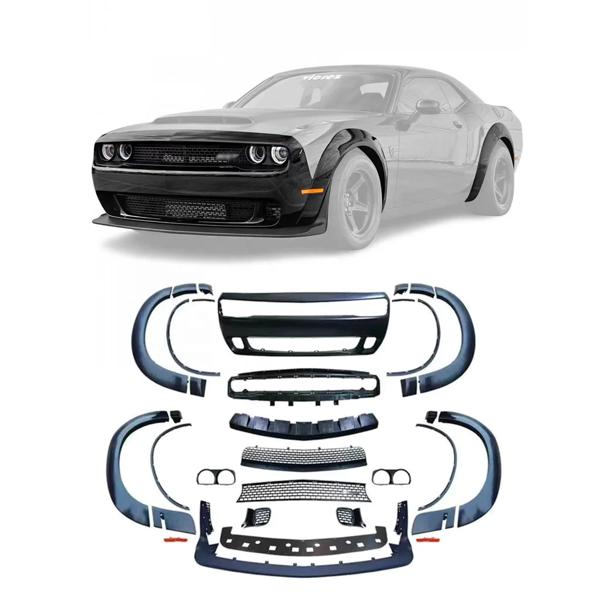 

Автомобильные бамперы, автозапчасти для Dodge Challenger 2008-2015/2016-2024 года обновления, демон, передний бампер в сборе, колесная арка