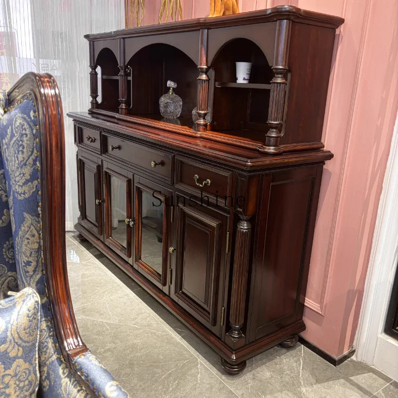 

Американский ретро обеденный боковой шкаф из цельного дерева, простая современная мебель