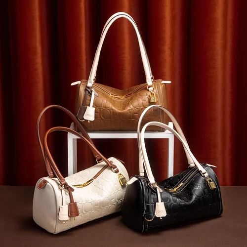 Imagen 1 del producto C-H Bolso Boston para mujer Otoño Invierno Nueva colección Diseño de letras Bolsos de hombro con textura