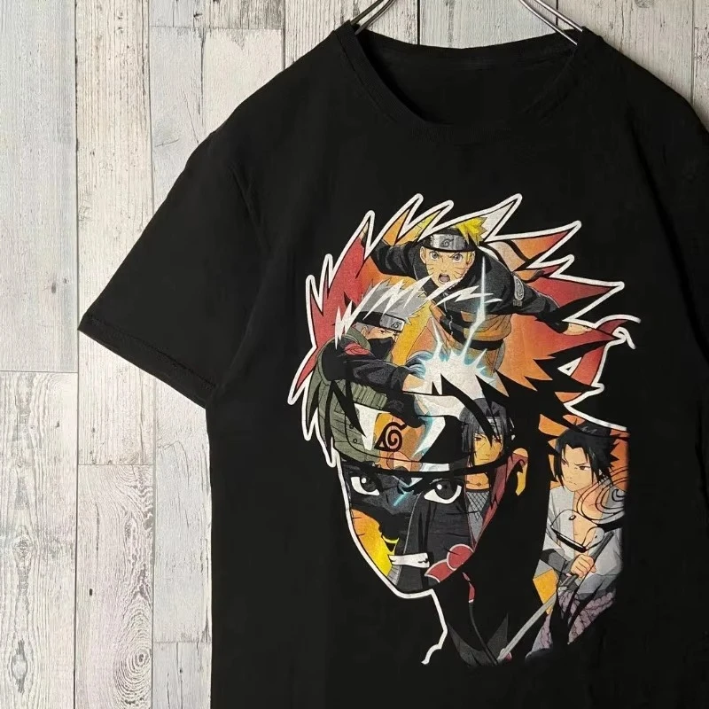 Camiseta NARUTO Naruto Uzumaki Shippuden oficial Anime verano hombres y mujeres Camiseta de algodón de alta calidad