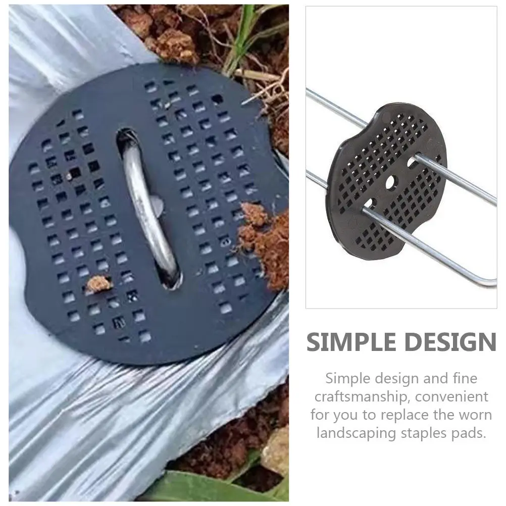 40Pcs Garden Staples Gasket Heavy Duty Plastic Landscaping Fabric Securing Pads for Tent Ground Stakes Yard Lawn Anchors