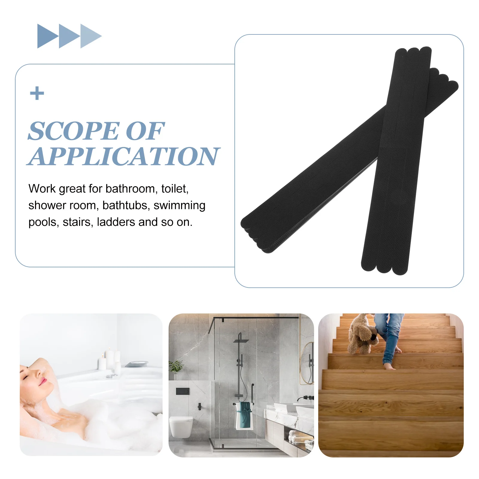 

24Pcs Anti-Skid Floor Sticker Safety Strips Self-Adhesive Non Slip Tape for Bathroom Shower Stair Treads Anti-Skid Floor Sticker