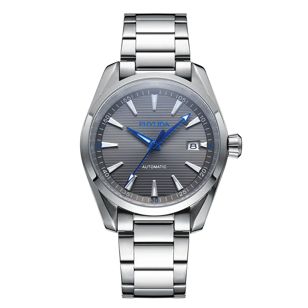 

PHYLIDA 40mm Gray Aqua 100M NH35A Automatic Watch Fashion Luxury Mechanical Wristwatch Solid SS Sapphire Crystal