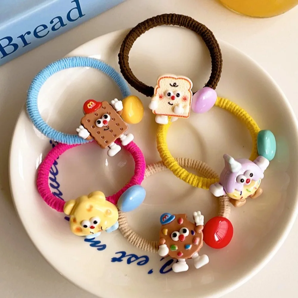 

Sweet Weave Rope Cartoon Doll Hair Rope Anime Funny Cookie Scrunchie High Elastic Rubber Band Biscuit Hair Band Daily